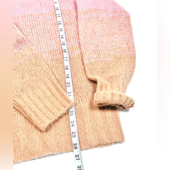 EVERLANE Womans Sweater Pastel Pink Tan Gradient Alpaca Merino RN 139393 - Picture 8 of 11